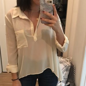 Sheer cream blouse